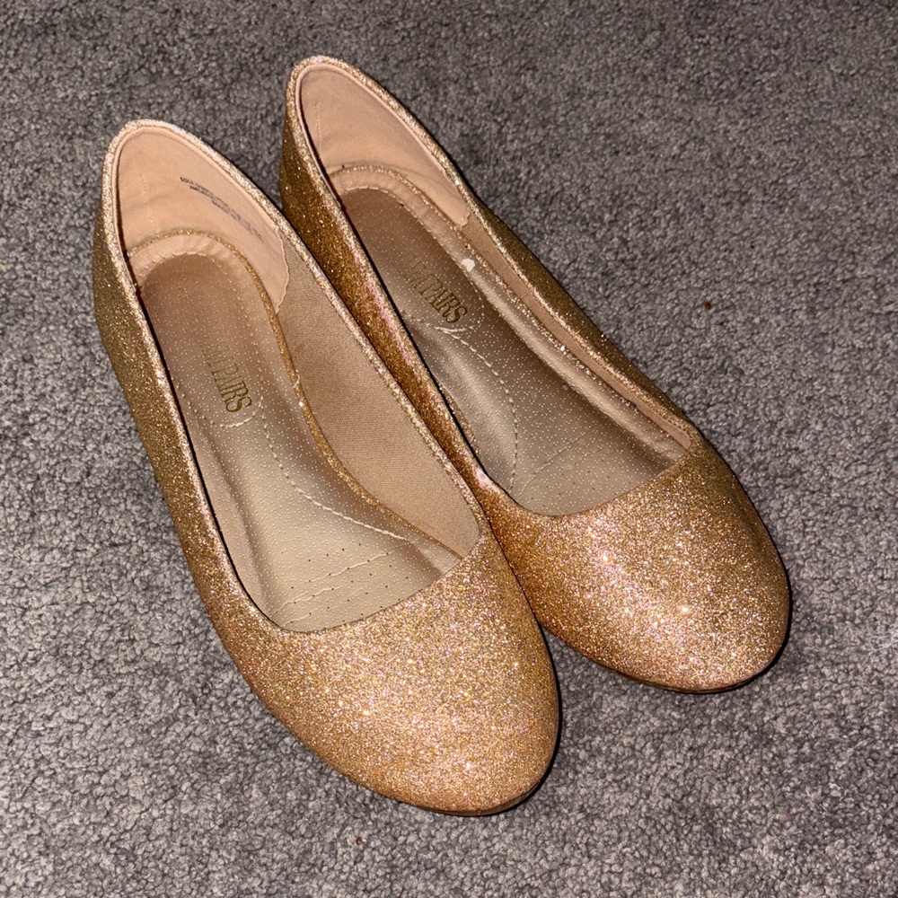 Glitter Ballet Flats in Gold - dream pairs